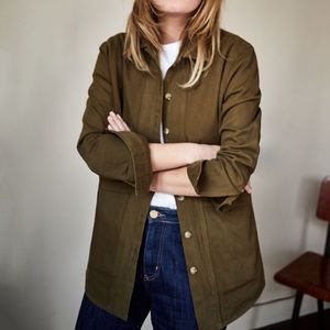 Sezane Will Jacket in Khaki Green, Size S